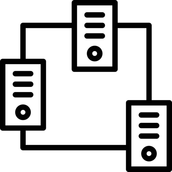 框图样式的块链式业务图标 — 图库矢量图片
