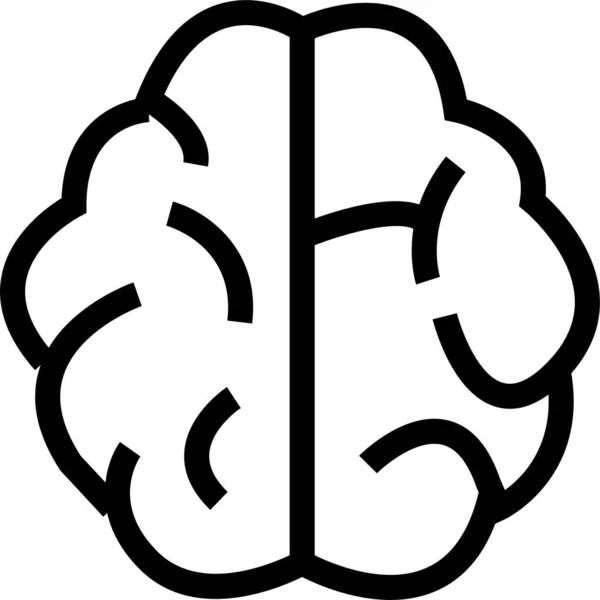 Cerveau Brainstorming Icône Créative Dans Style Contour — Image vectorielle