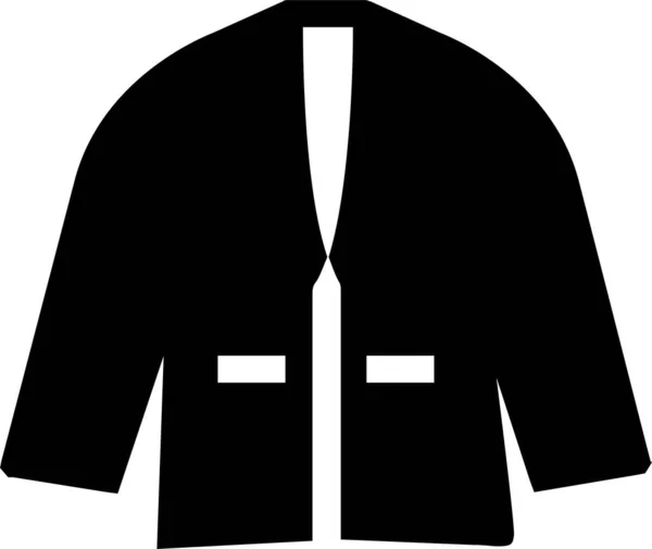 Giysi Ceketi Simgesi Katı Biçimde — Stok Vektör