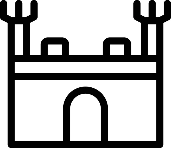 Schloss Ikone Umriss Stil — Stockvektor