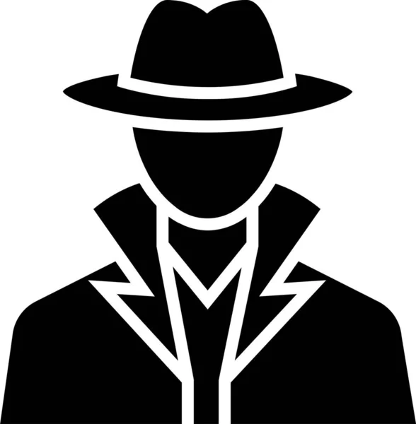 Agent Crime Criminal Icon Solid Style — Stock Vector