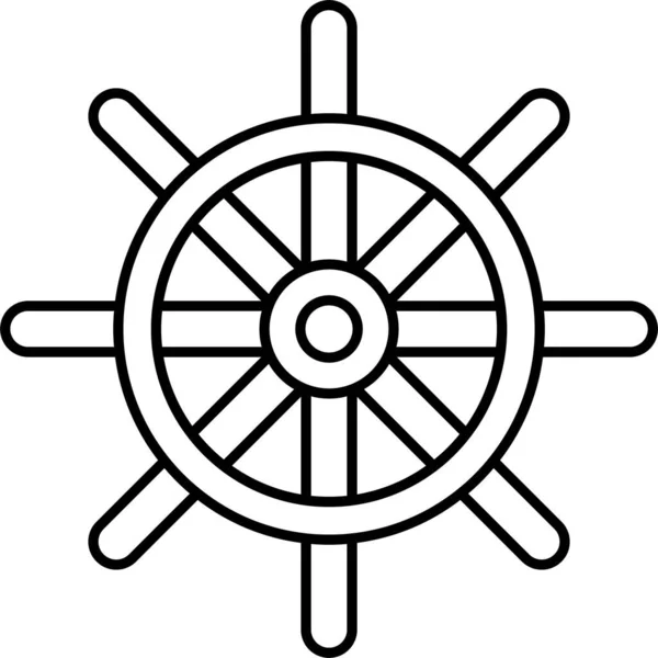 Rueda Barco Icono Dirección — Vector de stock