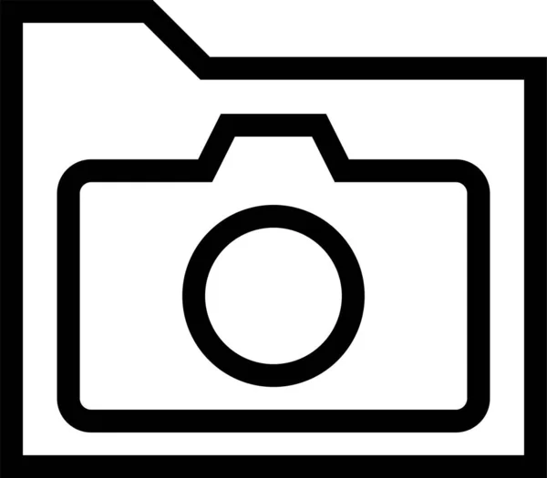 Camera Directory Documentaire Pictogram Grote Lijnen Stijl — Stockvector