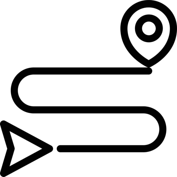 Bestemming Richting Gps Pictogram Omtrek Stijl — Stockvector