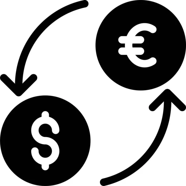 Efectivo Moneda Dólar Icono Estilo Sólido — Vector de stock
