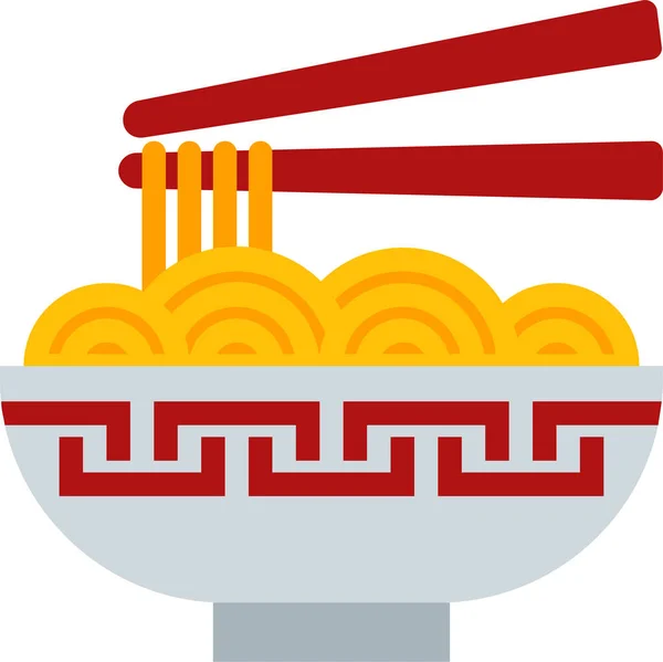 Año Nuevo Chino Icono Comida Palillo Estilo Plano — Vector de stock