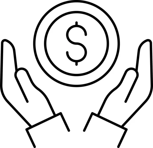 Icona Protezione Del Dollaro Cura Nella Categoria Business Management — Vettoriale Stock
