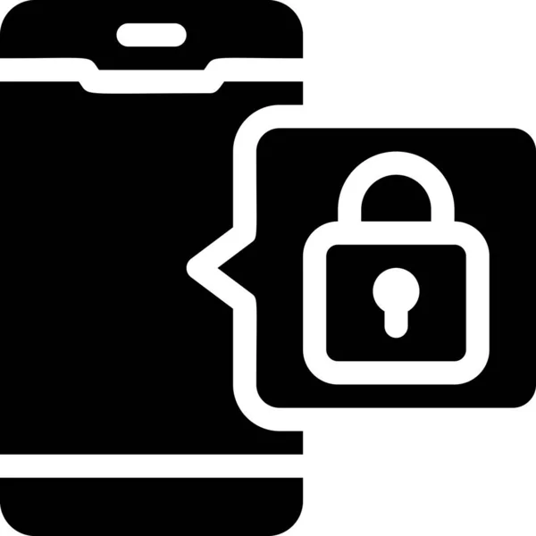 Cyber Sécurité Verrouiller Icône Smartphone — Image vectorielle
