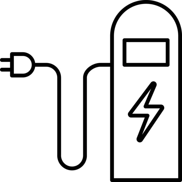 Elektryczna Ikona Kolejki Linowej Zarysie — Wektor stockowy