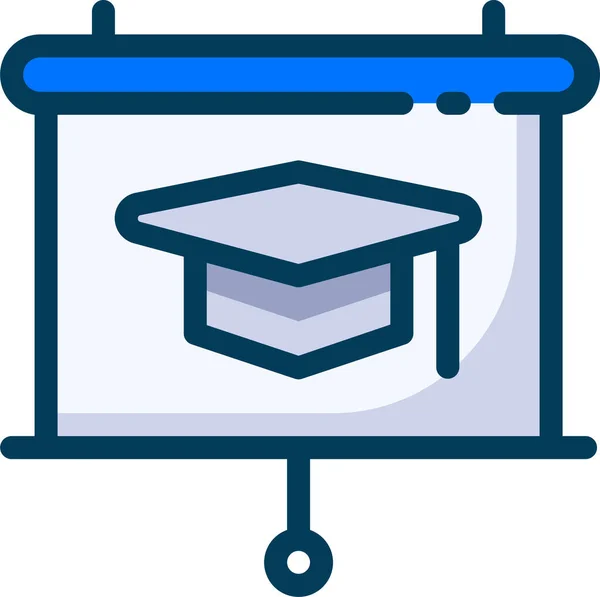 Icono Presentación Aprendizaje Educativo Estilo Esquema Rellenado — Vector de stock