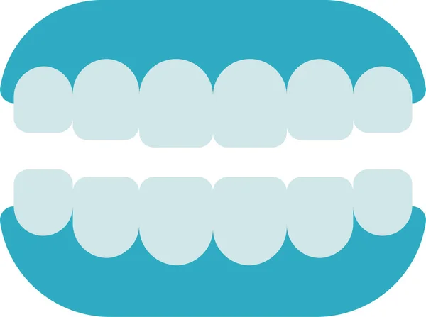 Dientes Artificiales Cuidado Dental Icono Dentista Estilo Plano — Archivo Imágenes Vectoriales