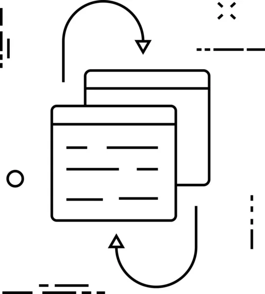 Icône Partage Fichiers Données Dans Style Contour — Image vectorielle