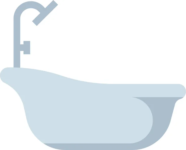 浴室浴缸图标为扁平风格 — 图库矢量图片