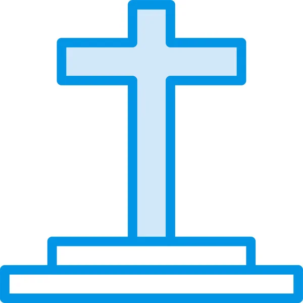 Casket Coffin Grave Icon Filled Outline Style — 图库矢量图片