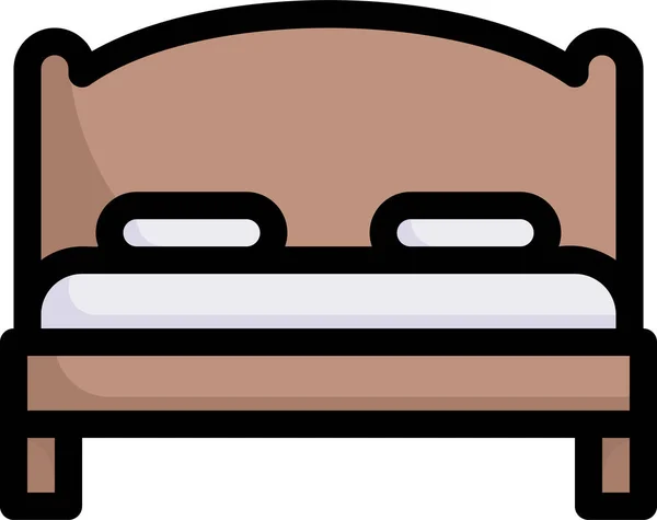 Bedroom Double Bed Holiday Icon — Stock vektor