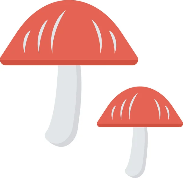 Amanita Champignon Food Icoon Vlakke Stijl — Stockvector