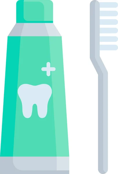 Cuidado Ícone Dentista Limpo Estilo Plano — Vetor de Stock