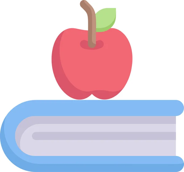 Ikona Edukacji Książki Jabłkowej — Wektor stockowy