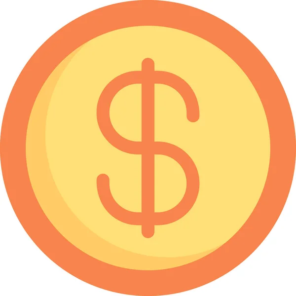 Иконка Монеты Доллара Плоском Стиле — стоковый вектор