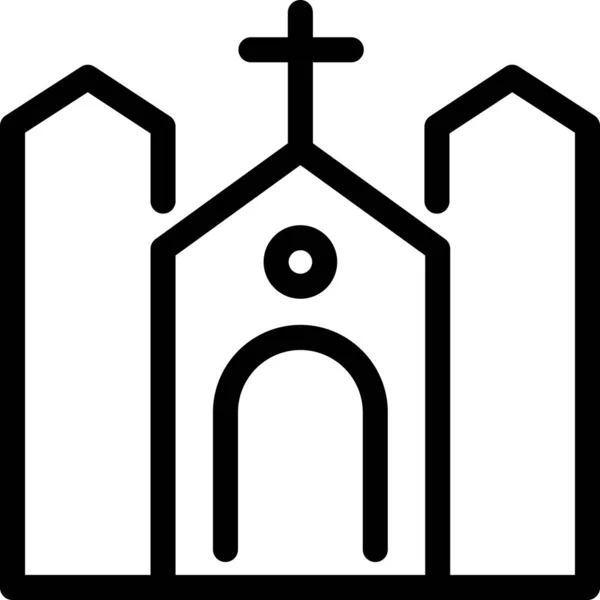 Bible Building Christ Icon Outline Style — Stock Vector