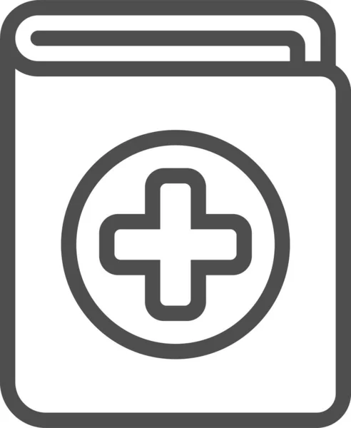 Book Textbook Medical Book Icon Outline Style — Stock vektor