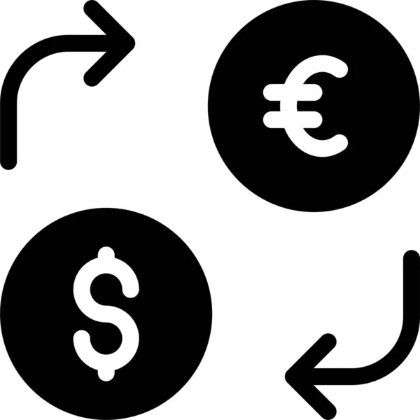 Ikona Směny Dolaru Pevném Stylu — Stockový vektor