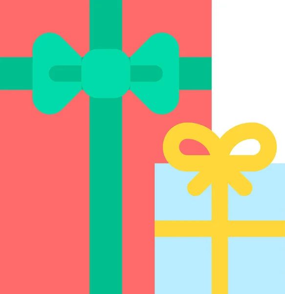 Box Vánoční Dárek Ikona Plochém Stylu — Stockový vektor