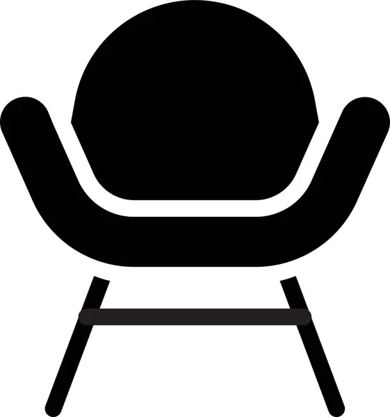 Cojín Sillón Divertido Icono Silla Estilo Sólido — Vector de stock