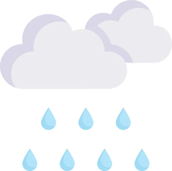 云彩自然雨图标为扁平风格 — 图库矢量图片