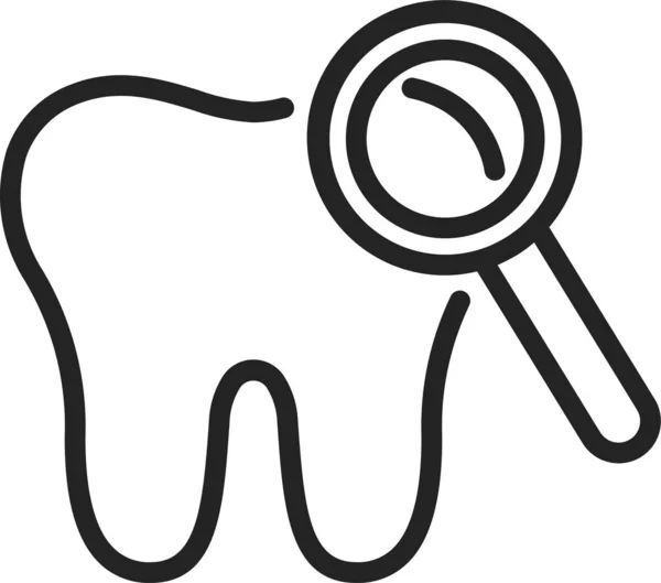 Chequeo Dental Icono Atención Médica Estilo Esquema — Archivo Imágenes Vectoriales