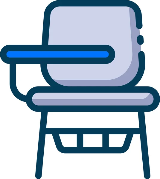 Chair Desk Education Icon Filled Outline Style — 图库矢量图片