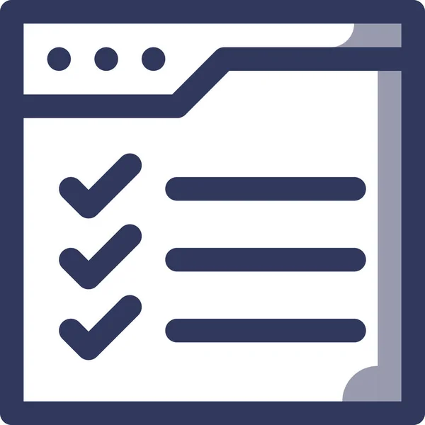 Checklist Checkmark Design Icon Filled Outline Style — Stock Vector