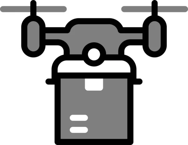 Copter Delivery Distribution Icon Filled Outline Style — Stock vektor