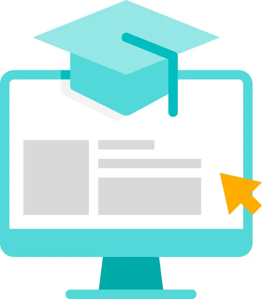 Educación Elearning Online Learning Icon Filled Outline Style — Archivo Imágenes Vectoriales