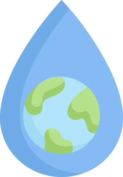 Conservation Earth Day Earth Drop Water Icon Ecology Environmentalism Category — Stock Vector