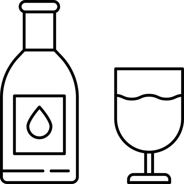 Wijn Bier Glas Pictogram — Stockvector