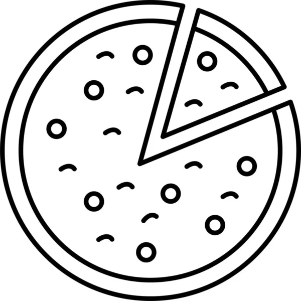 Pizza Plak Voedsel Pictogram — Stockvector
