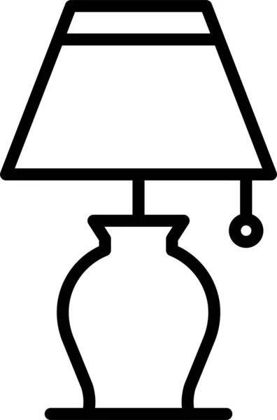 Ikona Oświetlenia Lampy Zarysie — Wektor stockowy