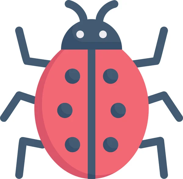 Animal Insecto Mariquita Icono Estilo Plano — Vector de stock