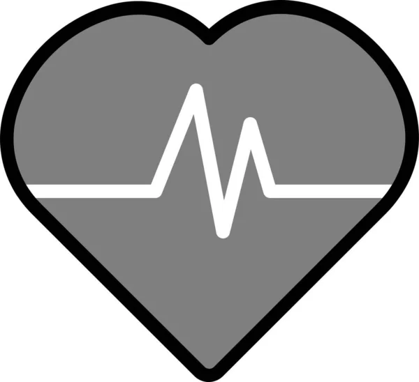 Ícone Saudável Cuidados Saúde Eletrocardiograma Estilo Esboço Preenchido — Vetor de Stock