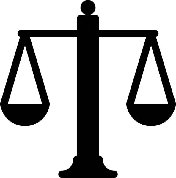 Equilibrio Tribunal Justicia Icono Estilo Sólido — Archivo Imágenes Vectoriales