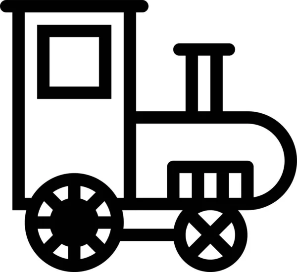 Baby Toy Train Icon Outline Style — Stock Vector