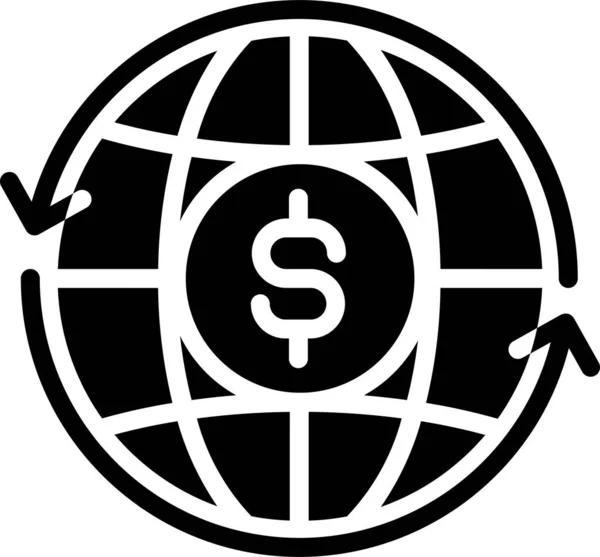 Business Dollar Finans Ikon Solid Stil — Stock vektor