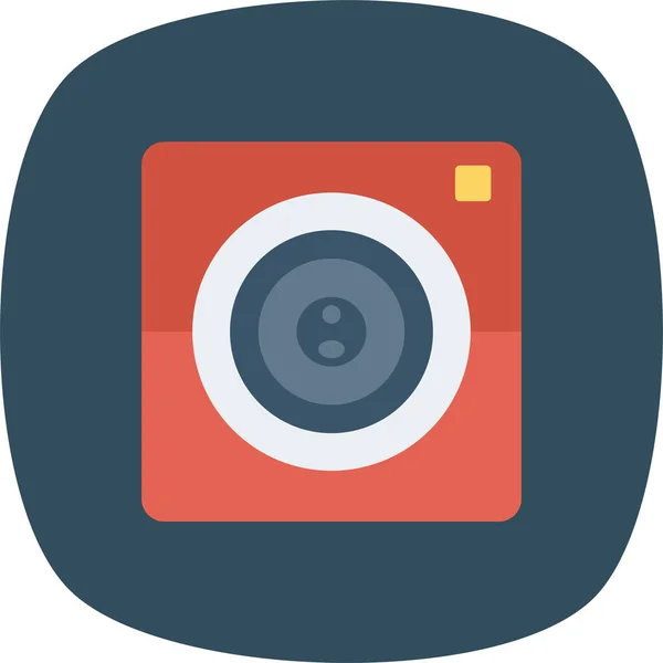 Camera Cameralens Digitalcamera Icon Flat Style — Stock Vector