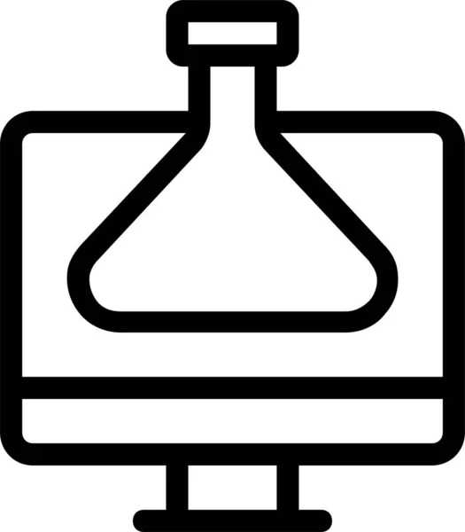 Icono Laboratorio Internet Cubo Estilo Esquema — Vector de stock