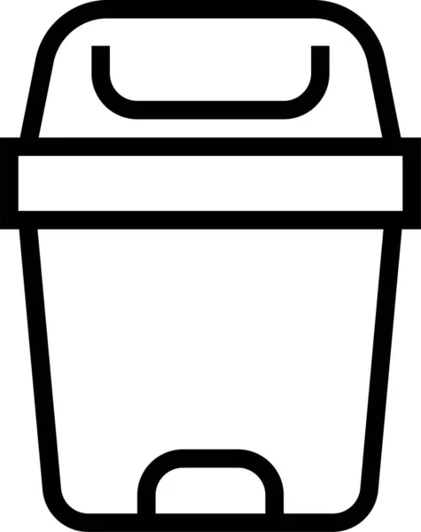 Dustbin Furnishing Furniture Icon Outline Style — Stock vektor