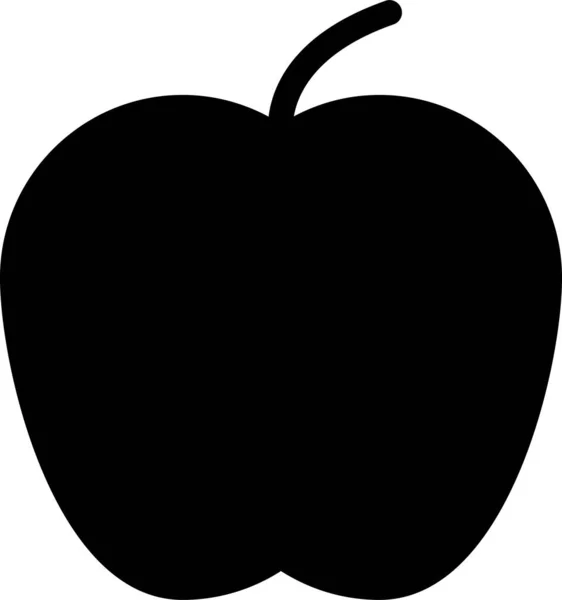 Pomme Manger Icône Nourriture Dans Style Solide — Image vectorielle