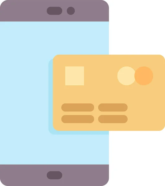 Banking Credit Card Mobile Icon Flat Style — Stock vektor