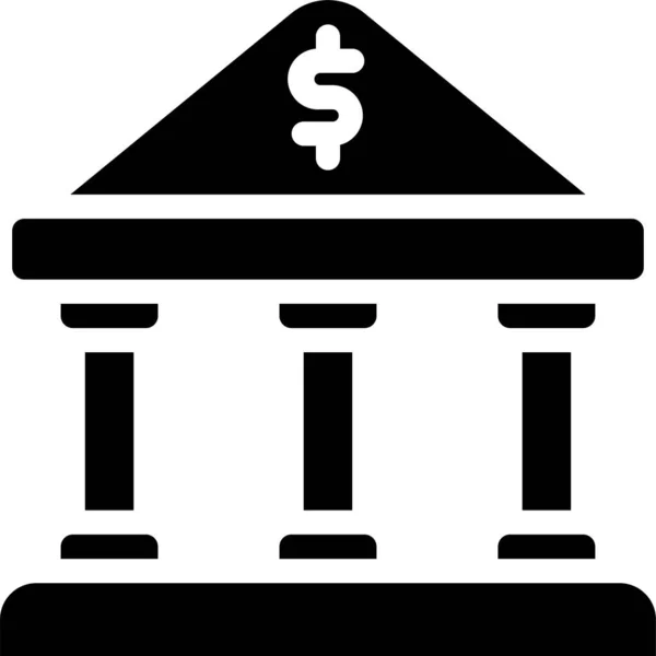 Banco Contabilidade Ícone Bancário Estilo Sólido — Vetor de Stock