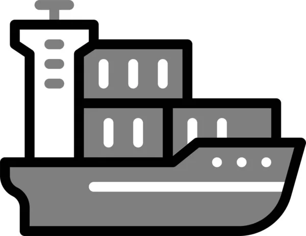 Иконка Доставки Грузового Контейнера Стиле Заполненного Контура — стоковый вектор